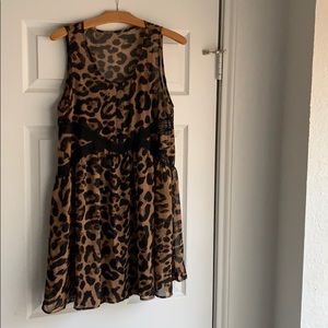 Express brand leopard print babydoll dress